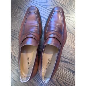 MAGNANNI Men's Leather Penny Loafers Cognac Men's Sz 11.5